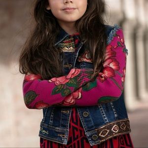 Desigual denim jacket with embroidery- size 7/8